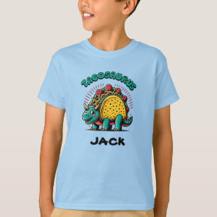 Tacosaurus Triceratops Funny Cartoon T-Shirt