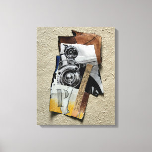 Tacot 1 Banger Collage with P Monogram Canvas Print