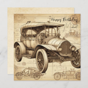 Tacot Faux Vintage illustration personalised SC