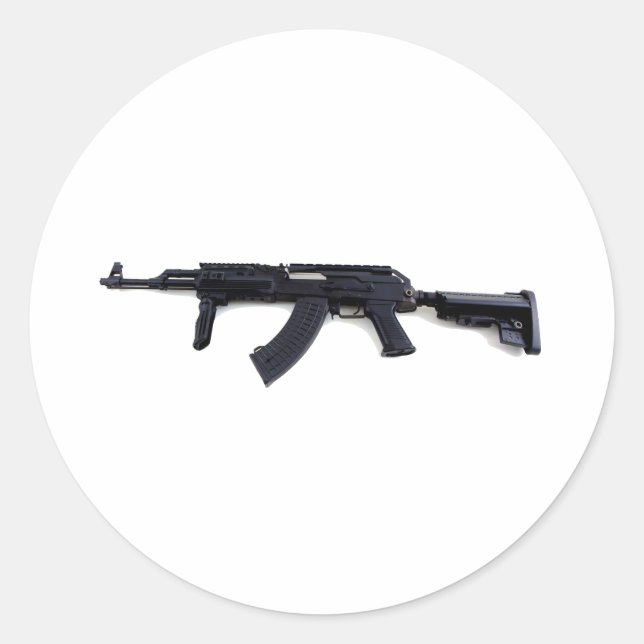 Tactical AK47 Assault Rifle Left Profile Sticker (Front)