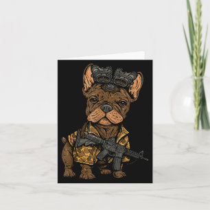 Tactical Frenchie Funny Dog Bulldog With Nvg Meme Card