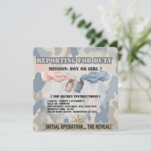 Tactical Gender Reveal Invitation 