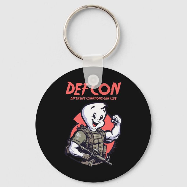 Tactical Ghost Cute Ghost Halloween Spooky Season  Key Ring (Front)