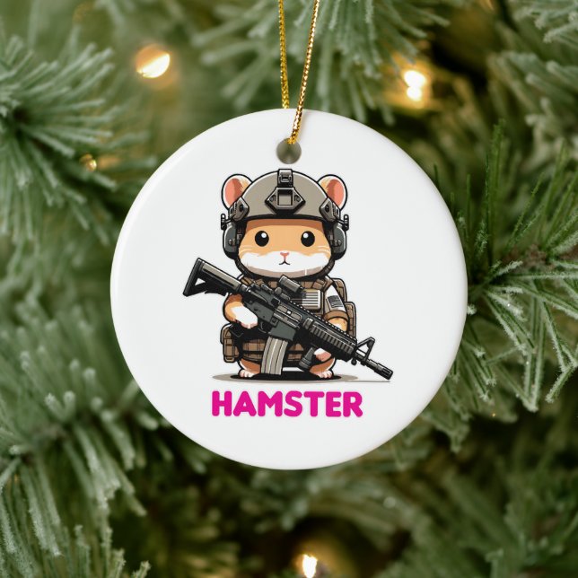 Tactical Hamster Ceramic Tree Decoration (Tree)