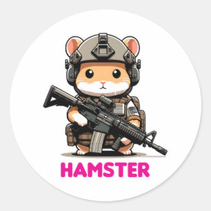 Tactical Hamster Classic Round Sticker
