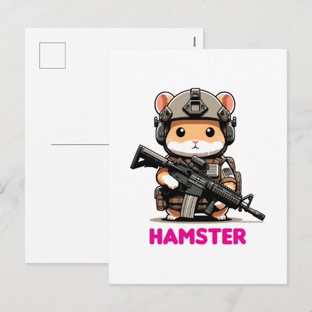 Tactical Hamster Holiday Postcard (Front/Back)