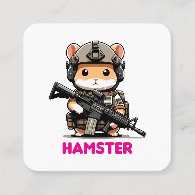 Tactical Hamster Square Business Card (Front)