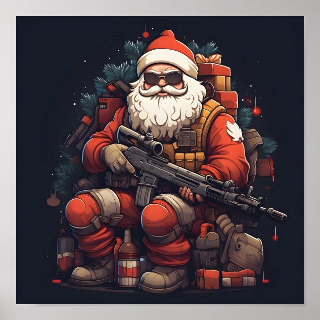 Tactical Santa Claus Christmas poster (Front)