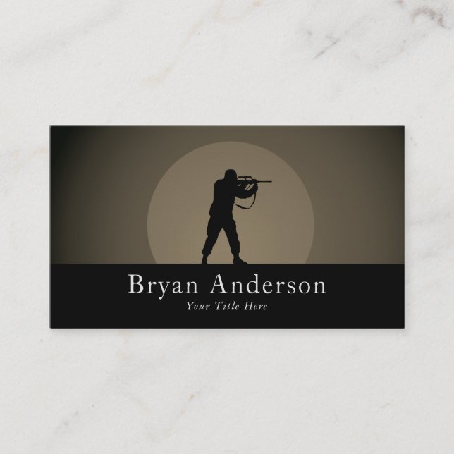 Tactical Sniper Business Card – Silhouette Design (Front)