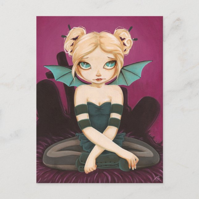Tad Batty - bat fairy postcard (Front)