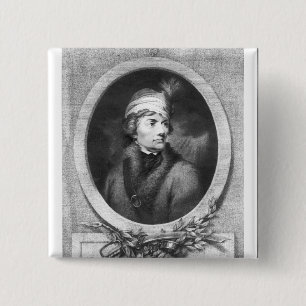 Tadeusz Kosciuszko , engraved by Christiaan 15 Cm Square Badge