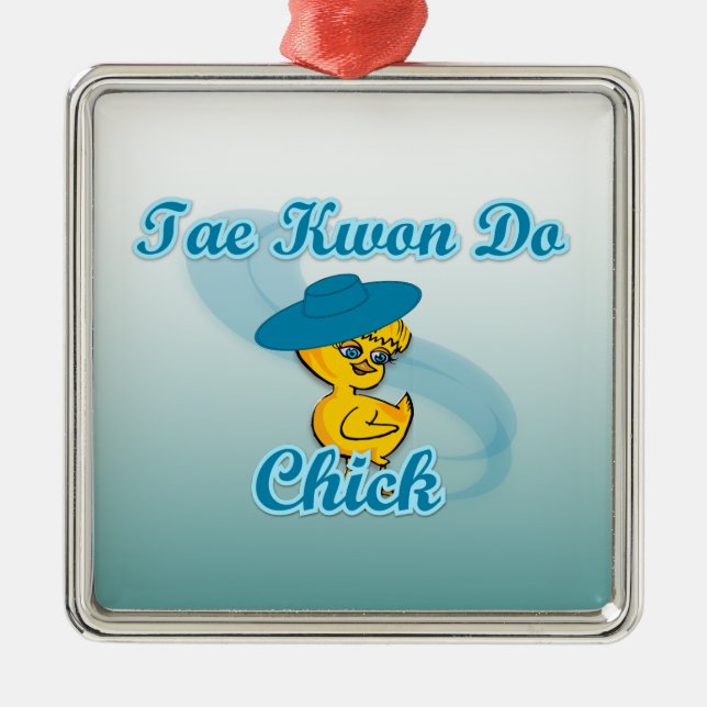 Tae Kwon Do Chick #3 Metal Tree Decoration (Front)