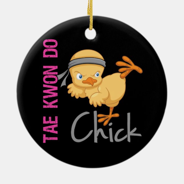 Tae Kwon Do Chick Ceramic Tree Decoration (Back)