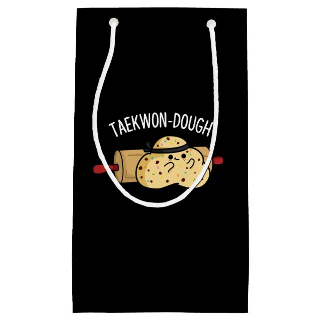Taekwon-Dough Funny Baking Pun Dark BG Small Gift Bag (Front)