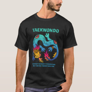 Taekwondo 5 Tenets Colourful Dragon Tae Kwon Do Mi T-Shirt