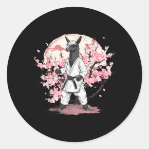 Taekwondo Alpaca Martial Arts Sakura Tree Judo Classic Round Sticker