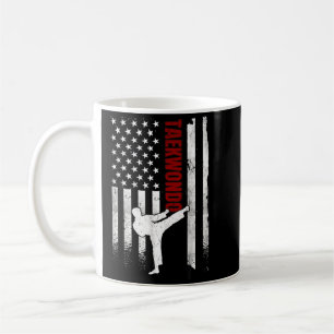 Taekwondo American Flag Distressed Usa Patriotic Coffee Mug