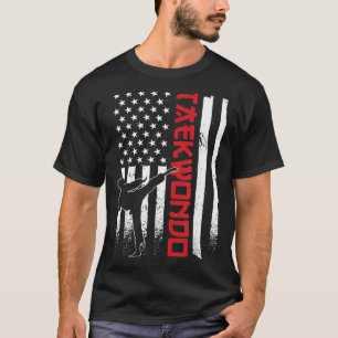 Taekwondo American Flag Taekwondo Fighter US Flag T-Shirt