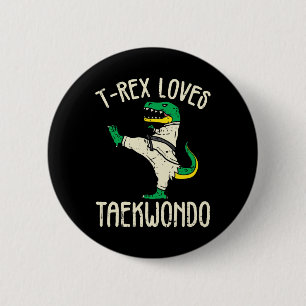 Taekwondo And Martial Arts T-rex I For Karate Girl 6 Cm Round Badge