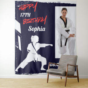 Taekwondo Birthday, Taekwondo Girl Player  Tapestry