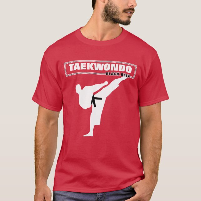 Taekwondo Black Belt Cool Graphic T-Shirt (Front)