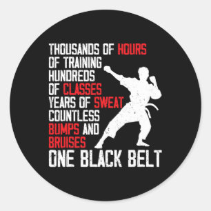 Taekwondo Black Belt Funny Karate Judo Martial Art Classic Round Sticker
