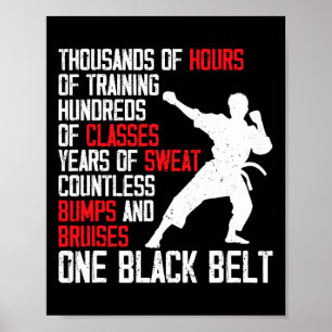 Taekwondo Black Belt Funny Karate Judo Martial Art Poster