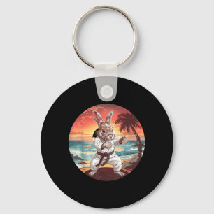 Taekwondo Bunny Rabbit Kickboxing Jiu-Jitsu Kung Key Ring