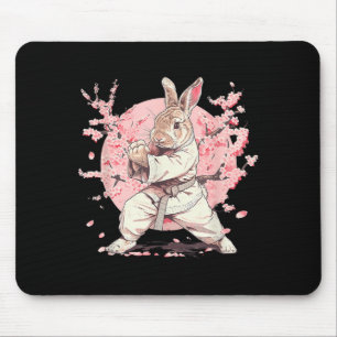 Taekwondo Bunny Rabbit Kickboxing Jiu-Jitsu Kung Mouse Pad