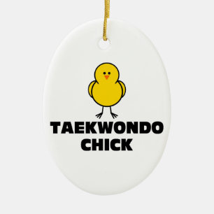 Taekwondo Chick Ceramic Tree Decoration