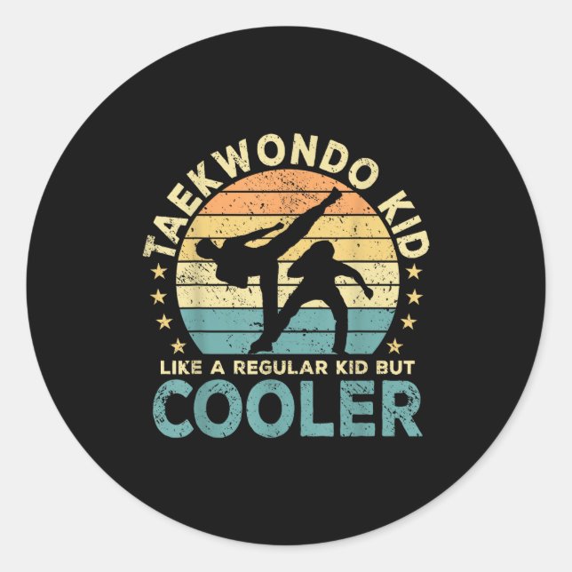 Taekwondo Classic Round Sticker (Front)