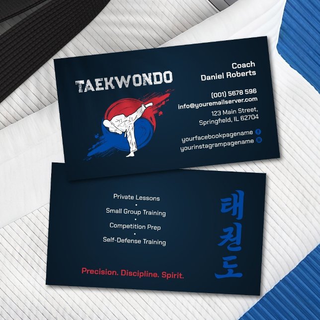Taekwondo Coach - Martial Artist and Taegeuk Business Card (Creator Uploaded)