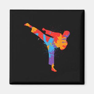 Taekwondo Colourful Martial Arts Kids Men Boys Kar Magnet