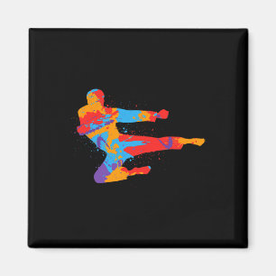 Taekwondo Colourful Martial Arts Men Kids Boys Kar Magnet