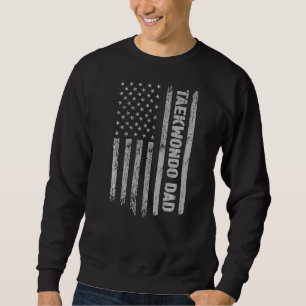 Taekwondo Dad America Us Flag Patriot  Vintage Sweatshirt
