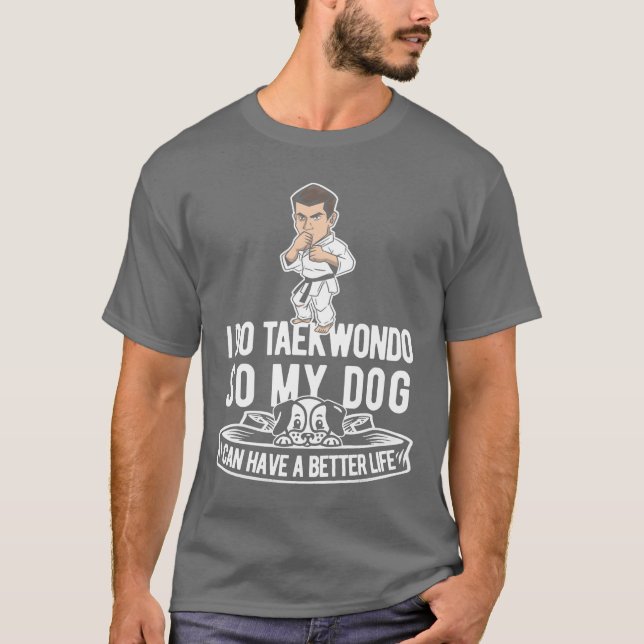 Taekwondo Dog funny funny T-Shirt (Front)