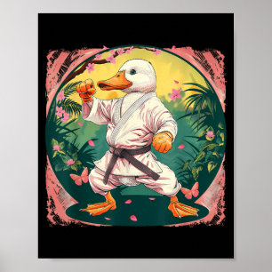 Taekwondo Duck Floral Garden Mma Martial Arts Poster