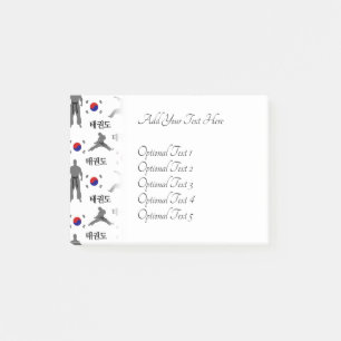 Taekwondo Fighter Martial Art 태권도 South Korea Flag Post-it Notes