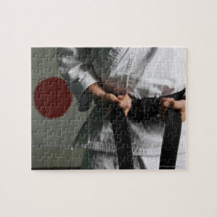 Taekwondo Fighter Tightening Belt Jigsaw Puzzle