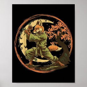 Taekwondo Fox Kickboxing Animall Jiu-Jitsu Kung Fu Poster