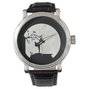 Taekwondo full moon martial arts Silhouette Watch
