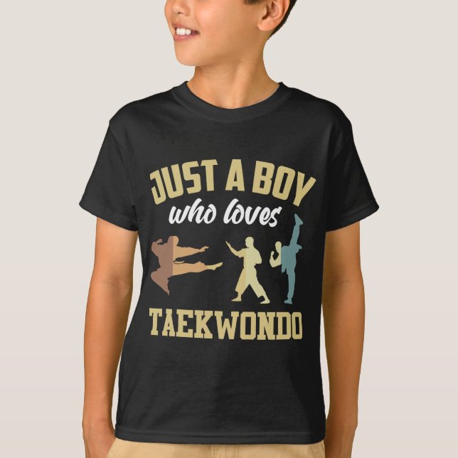 Taekwondo  Funny Boys Martial Arts Taekwondo T-Shirt (Front)