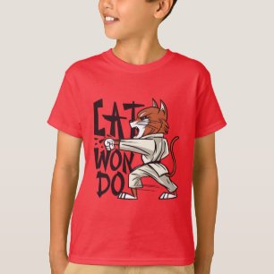 Taekwondo Funny Cat Black Belt T-Shirt