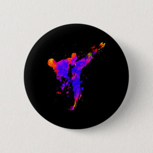 Taekwondo Jiu Jitsu Paint Splatters Kids Jujitsu J 6 Cm Round Badge