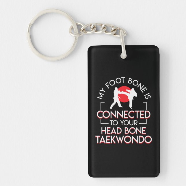 Taekwondo Karate Foot Bone Connected Head Key Ring (Front)