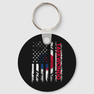 Taekwondo Karate Martial Arts Training Korean Flag Key Ring