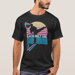 Taekwondo Karate Retro Black Belt Girl T-Shirt