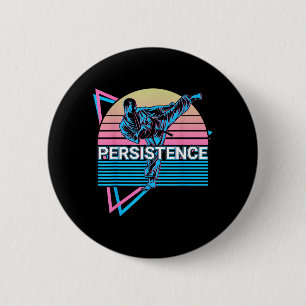 Taekwondo Karate Retro Persistence 6 Cm Round Badge