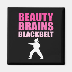 Taekwondo Karate Women Beauty Brains Black Belt Magnet