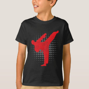 Taekwondo Kick Karate Boys Girls Martial Arts Vint T-Shirt